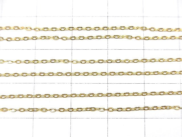 Silver925 Flat Cable Chain 1mm 18KGP 10cm