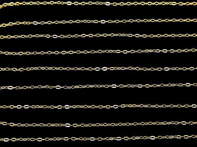 Silver925 Flat Cable Chain 1mm 18KGP 10cm