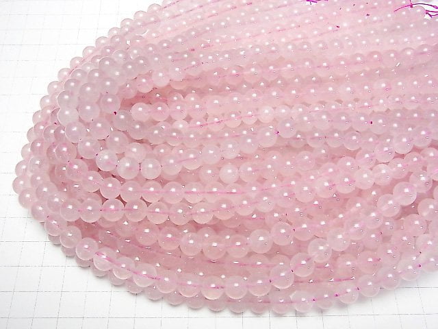 [Video] Madagascar Deep Rose Quartz AA+ Round 8mm half or 1strand beads (aprx.15inch/38cm)