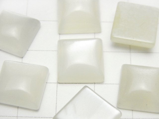 [Video] White Moonstone AAA Square Cabochon 12x12mm 2pcs