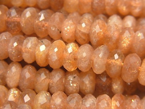 Roundel, Sunstone Gemstone Beads