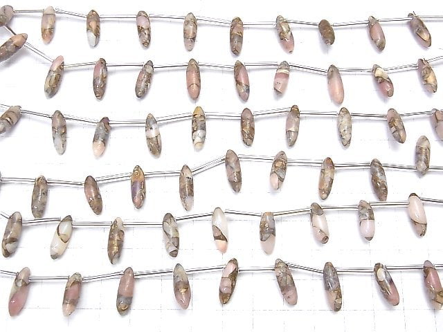 [Video] Copper Pink Opal AAA Marquise Rice 15x5mm 1strand (8pcs)