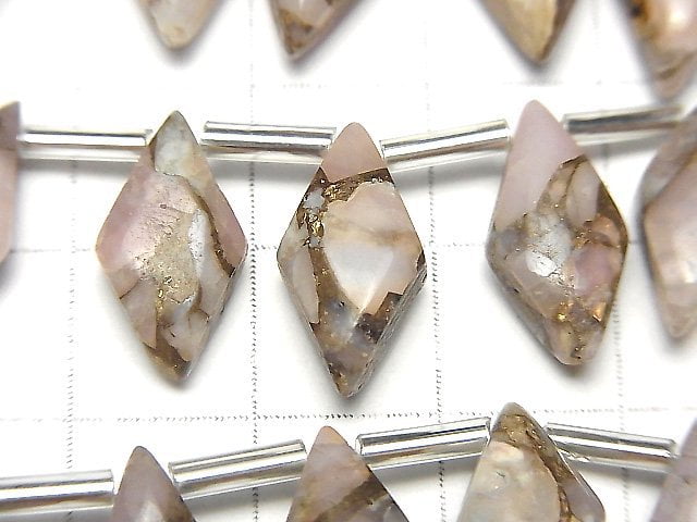 [Video]Copper Pink Opal AAA Diamond 16x8mm 1strand (8pcs)