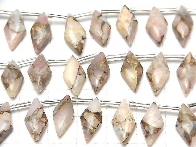 [Video]Copper Pink Opal AAA Diamond 16x8mm 1strand (8pcs)