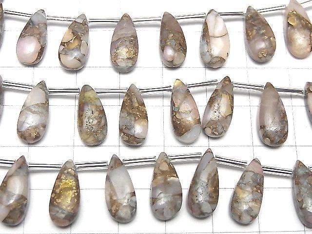 [Video]Copper PinkOpal AAA Pear shape (Smooth) 15x6mm half or 1strand (8pcs)