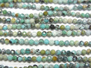 [Video] High Quality! Turquoise AA Faceted Round 2mm 1strand beads (aprx.15inch / 37cm)
