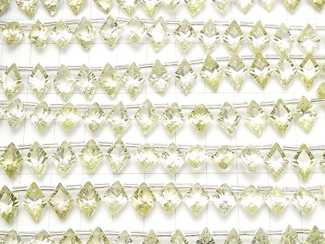 [Video] High Quality Lemon Quartz AAA Diamond Concave Cut 12x8mm 1strand (13pcs)