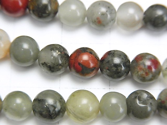 [Video] African Bloodstone Round 6mm 1strand beads (aprx.14inch / 35cm)