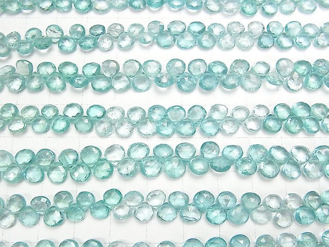 [Video]High Quality Blue Apatite AA++ Chestnut Faceted Briolette Color Gradation half or 1strand beads (aprx.7inch/18cm)