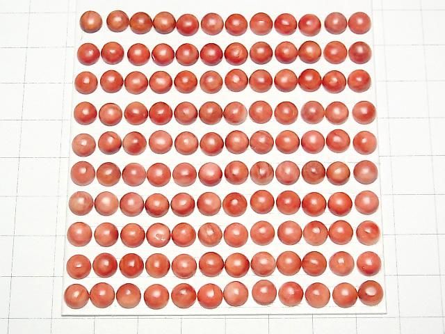 [Video] Spiny Oyster Shell Round Cabochon 6x6mm 2pcs