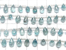 [Video]High Quality Natural Blue Zircon AAA- Drop Faceted Briolette half or 1strand beads (aprx.6inch/16cm)