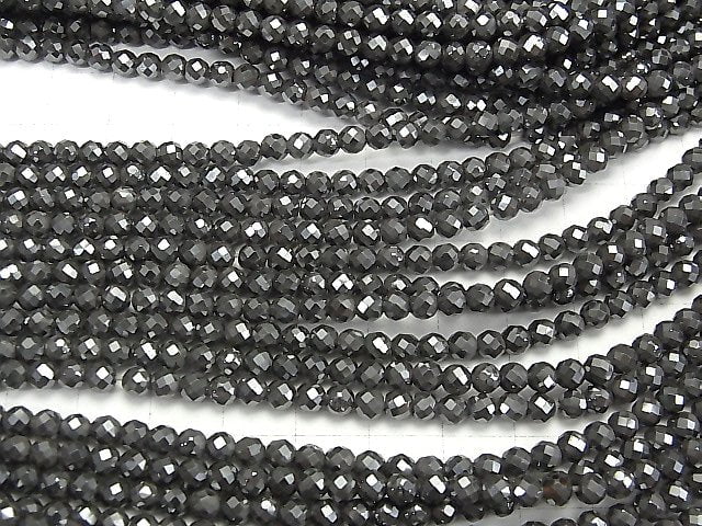 [Video] High Quality! 2pcs $6.79! Magnetic! Hematite Faceted Round 4mm 1strand beads (aprx.15inch / 38cm)