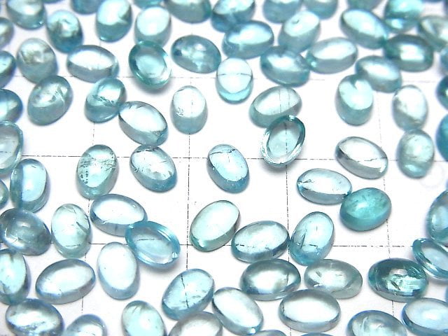 [Video]High Quality Apatite AAA- Oval Cabochon 6x4mm 2pcs