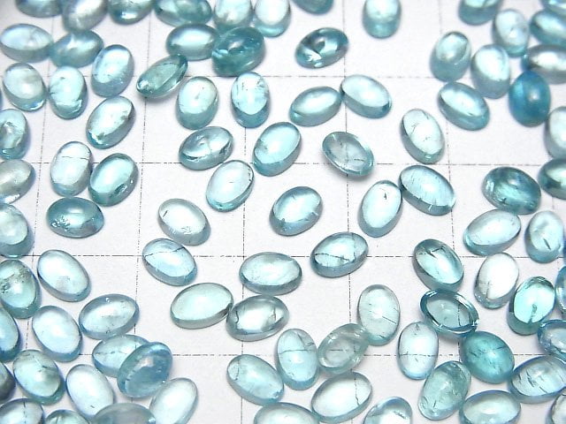 [Video]High Quality Apatite AAA- Oval Cabochon 6x4mm 2pcs