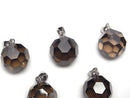 [Video]Smoky Quartz AAA "Bucky Ball" Faceted Round 14mm Pendant Silver925 1pc