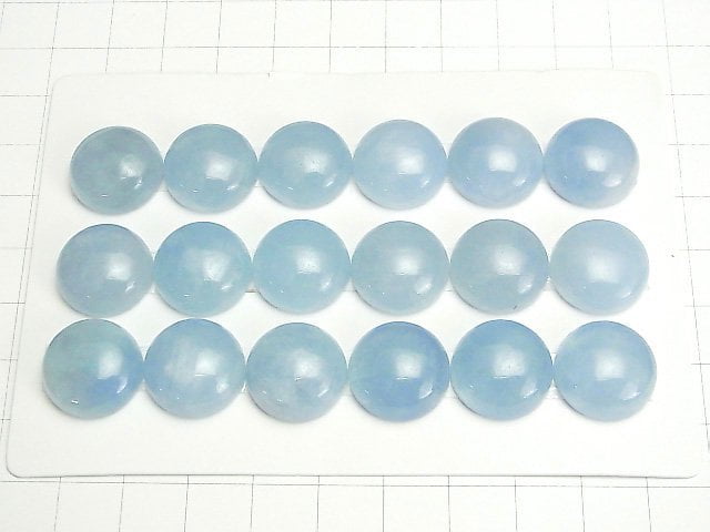 [Video] Namibia Aquamarine AAA Round Cabochon 16x16mm 1pc