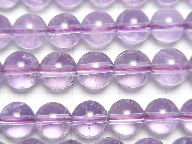 [Video] Light color Amethyst AA++ Round 8mm half or 1strand beads (aprx.15inch/38cm)