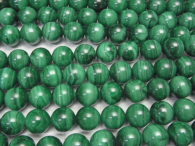 [Video] Malachite AA++ Round 14mm 1/4 or 1strand beads (aprx.15inch / 36cm)