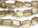 [Video] High Quality Smoky Quartz AA++ Faceted Nugget [Yellow Color] half or 1strand beads (aprx.14inch / 34cm)
