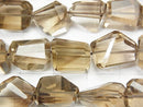 [Video] High Quality Smoky Quartz AA++ Faceted Nugget [Yellow Color] half or 1strand beads (aprx.14inch / 34cm)