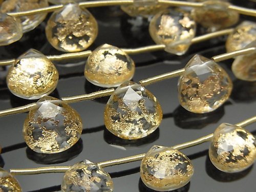Chestnut Shape, Crystal Quartz, Faceted Briolette Gemstone Beads
