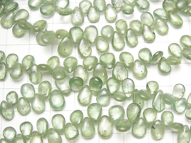 [Video]High Quality Green Kyanite AAA- Pear shape (Smooth) 1strand beads (aprx.7inch/18cm)