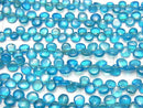[Video] High Quality Neon Blue Apatite AAA- Chestnut (Smooth) half or 1strand beads (aprx.7inch / 18cm)