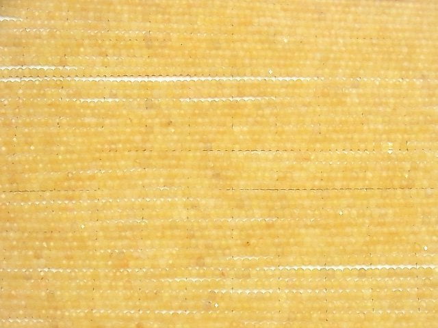 [Video] High Quality! Yellow Jade Faceted Button Rondelle 2x2x1.5mm 1strand beads (aprx.15inch / 38cm)