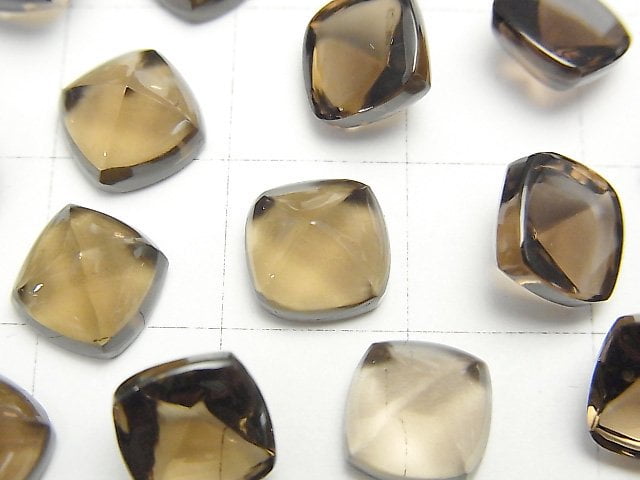 [Video] High Quality Smoky Quartz AAA Sugarloaf Cut 8x8mm 3pcs