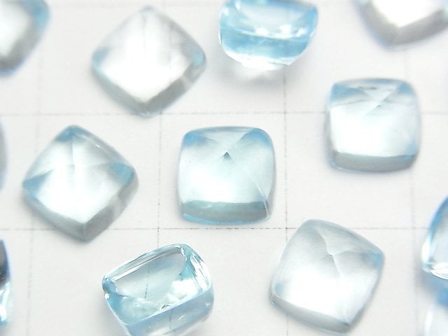 [Video] High Quality Sky Blue Topaz AAA Sugarloaf Cut 8x8mm 1pc