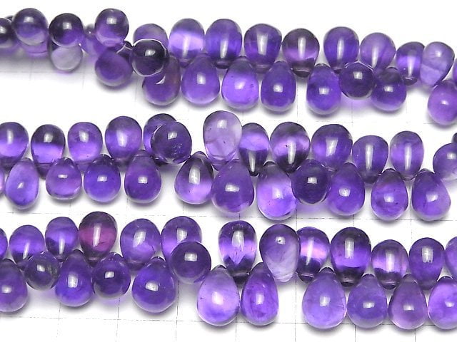 [Video]High Quality Amethyst AAA Drop (Smooth) half or 1strand beads (aprx.5inch/13cm)