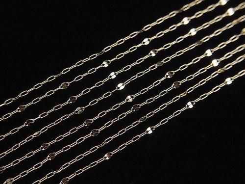 [Or jaune 10 carats] Chaîne longue et courte (plate) Collier d'environ 1 mm de large 1 pièce