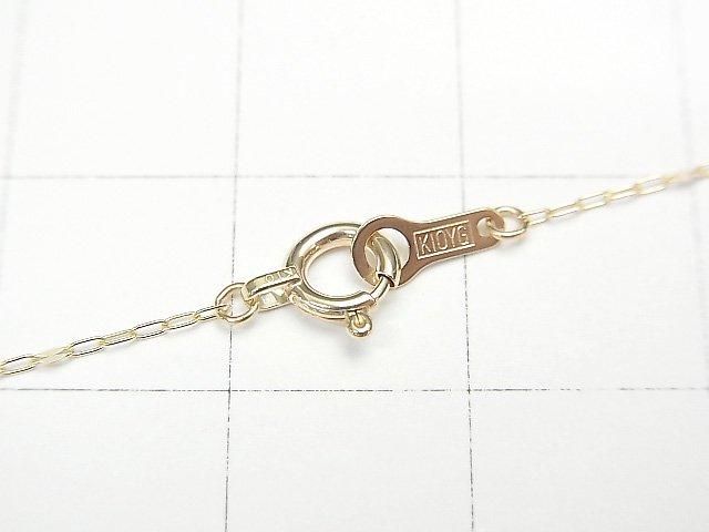 [Or jaune 10 carats] Chaîne longue et courte (plate) Collier d'environ 1 mm de large 1 pièce