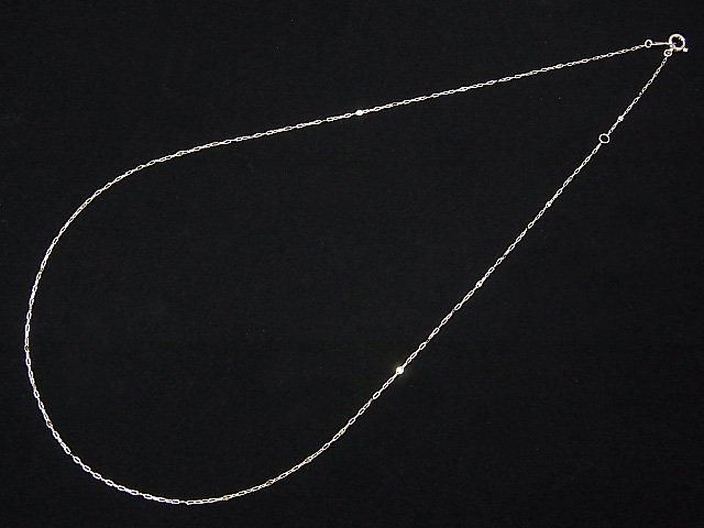 [Or jaune 10 carats] Chaîne longue et courte (plate) Collier d'environ 1 mm de large 1 pièce