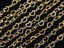 12KGF Flat Heart Cable Chain 4.2x2.9mm 10cm