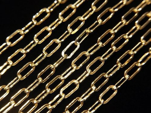 14KGF Long Flat Cable Chain 6.0x2.5mm 10cm