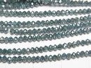 [Video] High Quality Blue Diamond Faceted Button Rondelle 10pcs -1strand beads (aprx.15inch / 36cm)