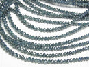 [Video] High Quality Blue Diamond Faceted Button Rondelle 10pcs -1strand beads (aprx.15inch / 36cm)