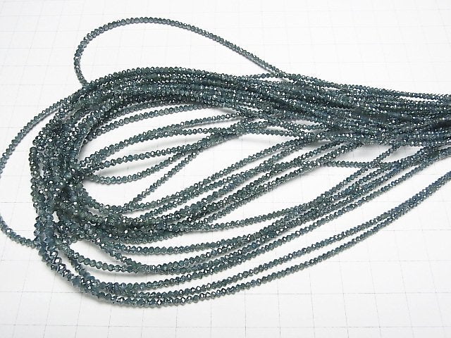 [Video] High Quality Blue Diamond Faceted Button Rondelle 10pcs -1strand beads (aprx.15inch / 36cm)