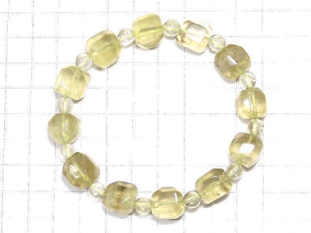 [Video] [One of a kind] Libyan Desert Glass Cube & Round Bracelet NO.7