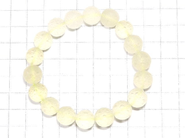 [Video] [One of a kind] Libyan Desert Glass Texture Round 10mm Bracelet NO.100