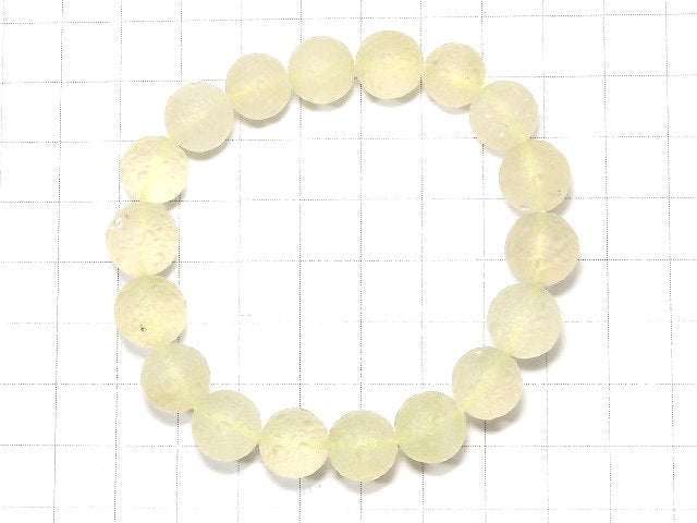 [Video] [One of a kind] Libyan Desert Glass Texture Round 10mm Bracelet NO.101