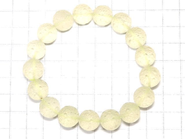 [Video] [One of a kind] Libyan Desert Glass Texture Round 11mm Bracelet NO.102