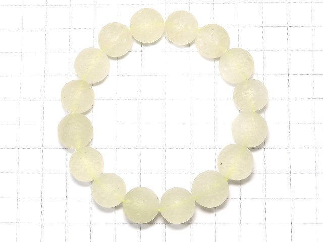 [Video] [One of a kind] Libyan Desert Glass Texture Round 13mm Bracelet NO.103