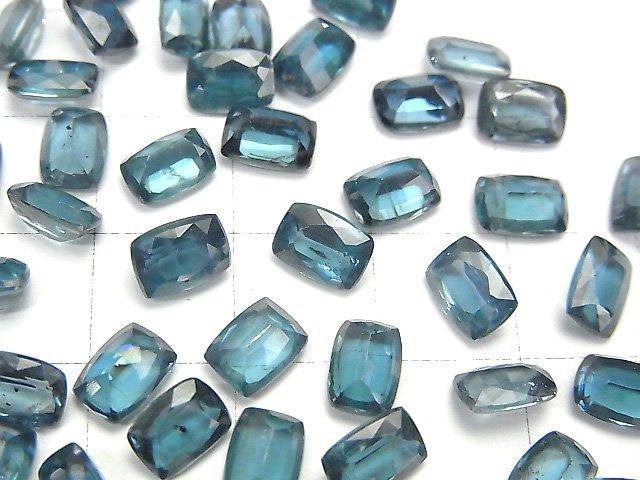 [Video] High Quality Indigo Blue Kyanite AAA- Undrilled Rectangle Faceted 7x5mm 2pcs