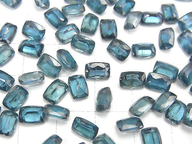 [Video] High Quality Indigo Blue Kyanite AAA- Undrilled Rectangle Faceted 7x5mm 2pcs