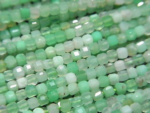 Chrysoprase, Cube Gemstone Beads