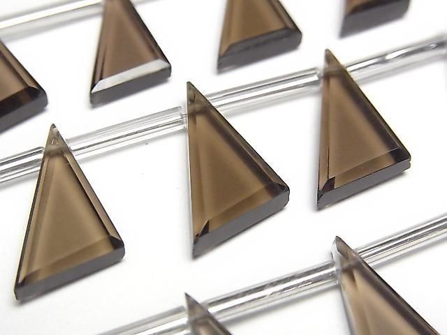 [Video] High Quality Smoky Quartz AAA Flat Triangle 1-Strand (9pcs)