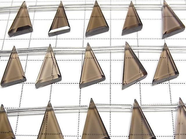[Video] High Quality Smoky Quartz AAA Flat Triangle 1-Strand (9pcs)
