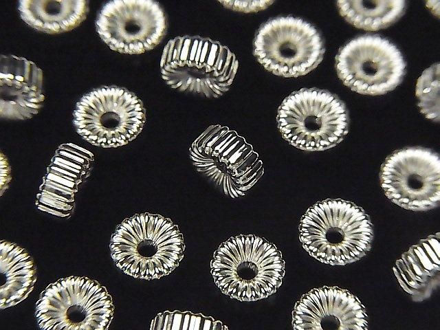 Silver925  Line Carved Rondelle [3mm][4mm][5mm][6mm] 5pcs
